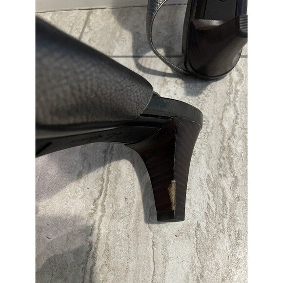 COLE HAAN Air Pewter Slingback Open Toe Buckle Sandals Heels D36499 Size 8.5 B - Picture 11 of 12